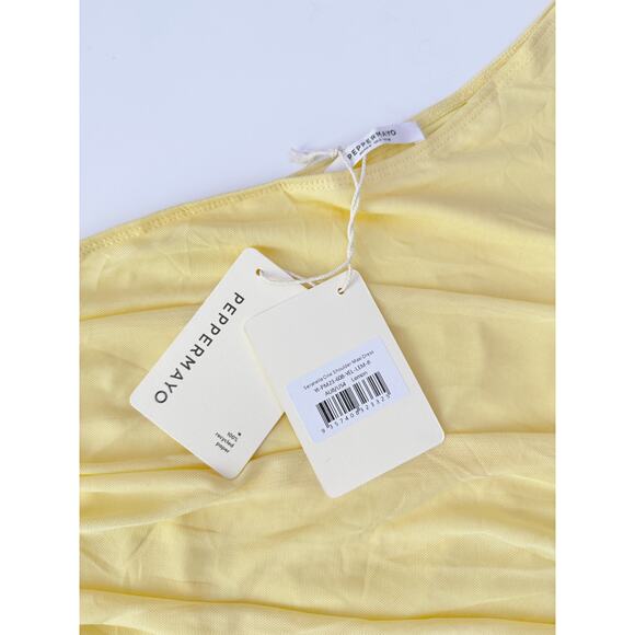 NEW! peppermayo yellow one shoulder maxi dress - size 4 - Picture 3 of 6